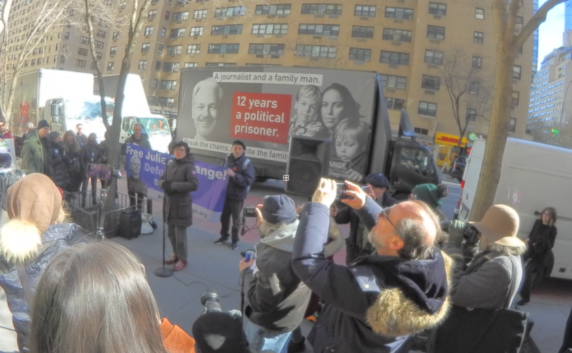 Julian Assange’s Extradition [a 1st amendment action in NYC] 1st 3 speakers: Black Agenda Report’s Margaret Kimberly, Haite liberte’s Kim Ives, Susan Sarandon American actress and activist 2-20-24